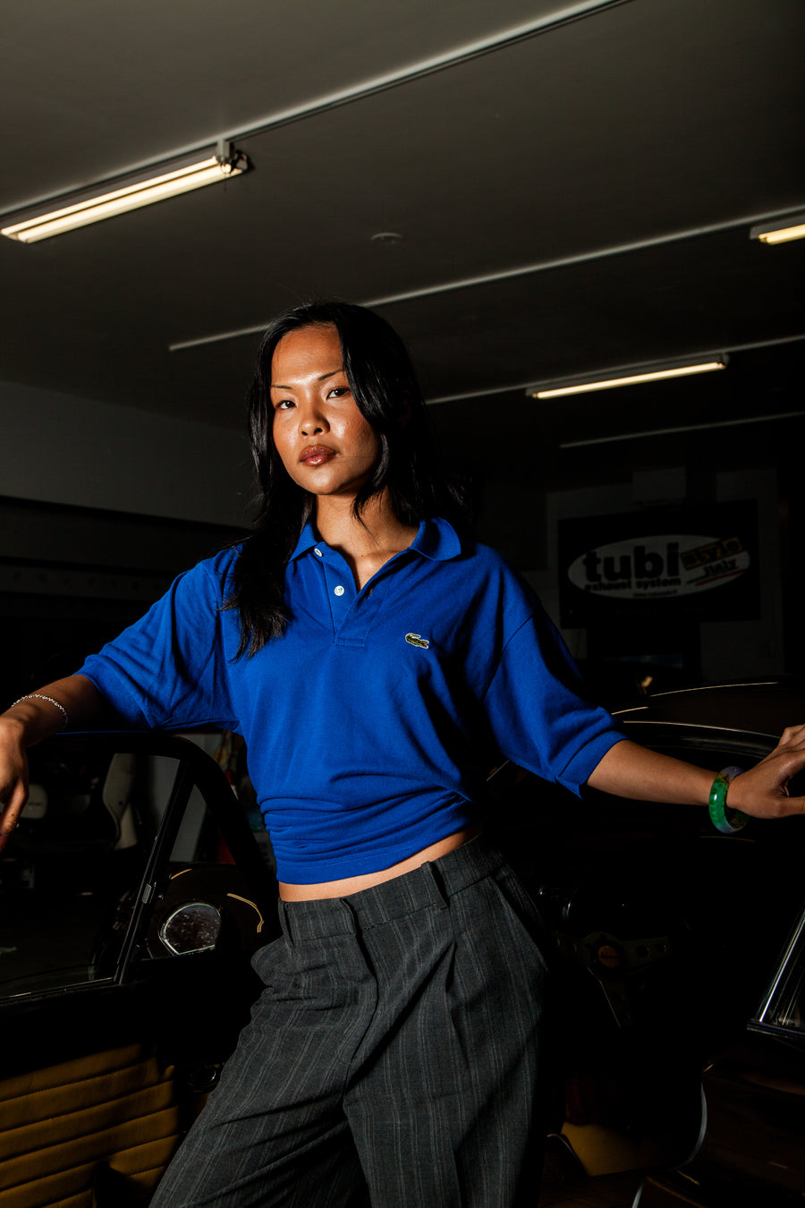 Vira the Label x Fibers of Being Blue Lacoste Polo