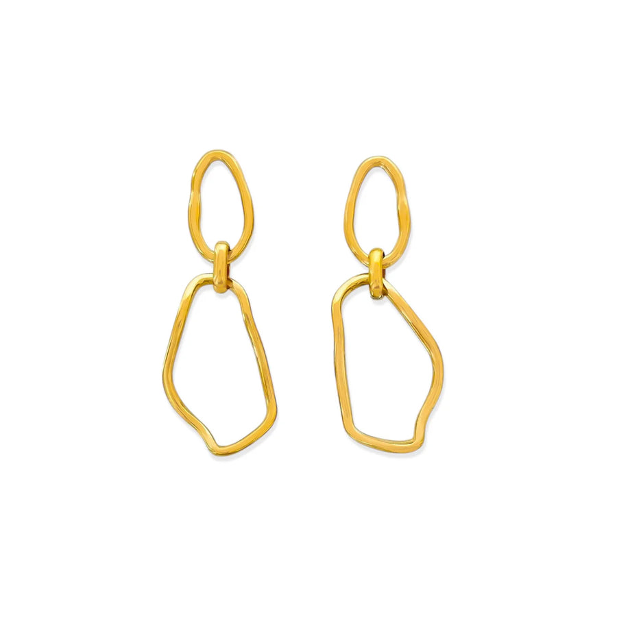 Double Tiered Earrings in Gold