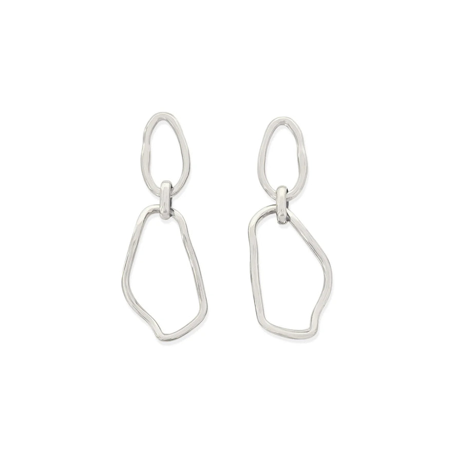 Double Tiered Earrings in Silver