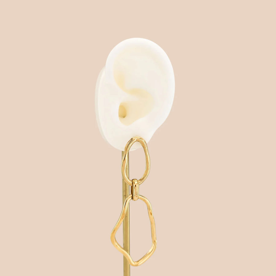Double Tiered Earrings in Gold