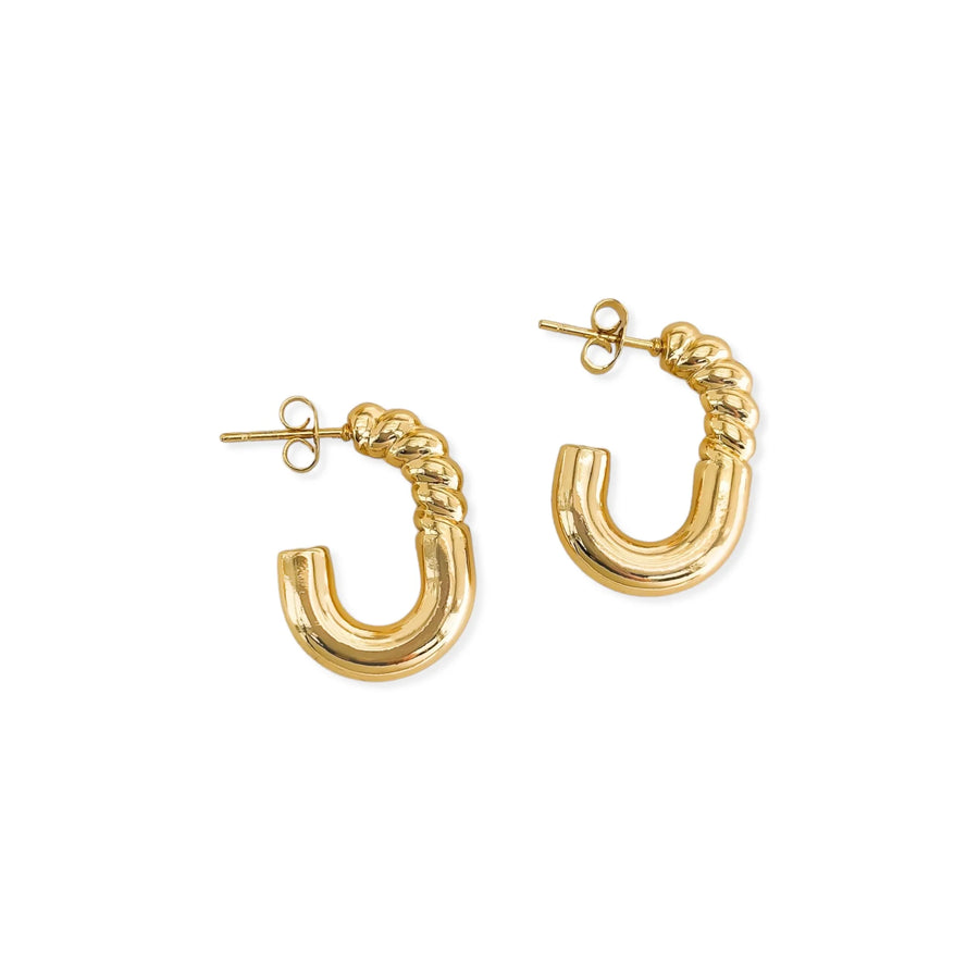 Textured Hoops in Gold