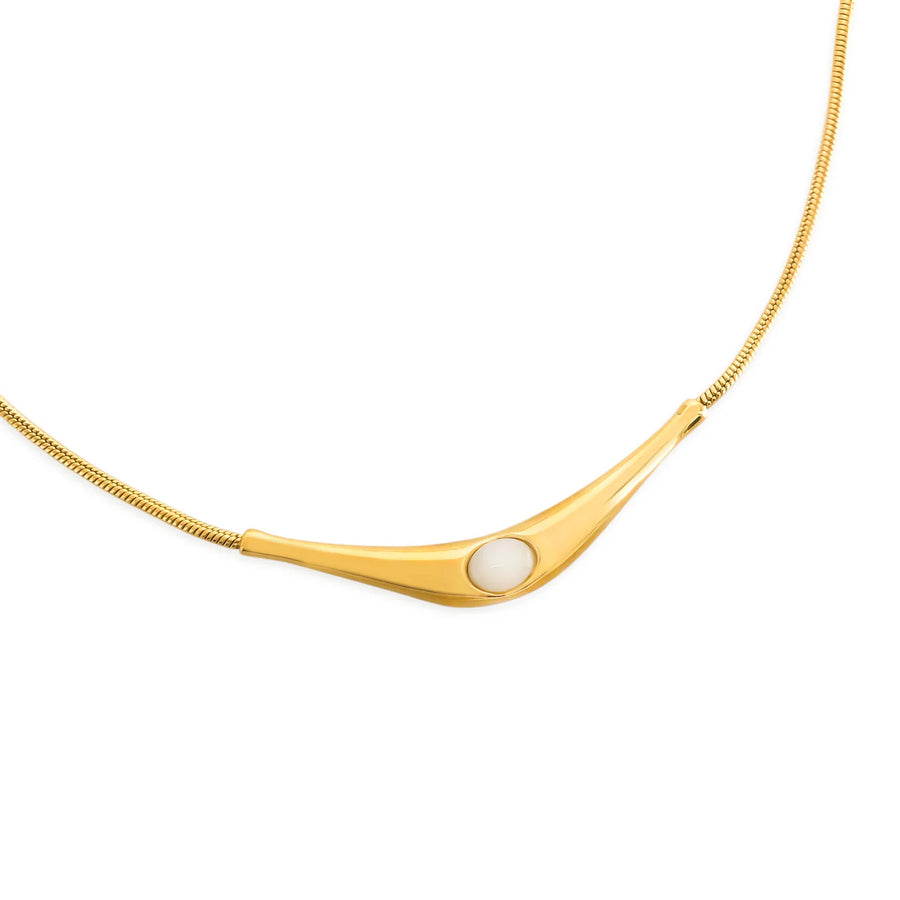 Stone Detail Necklace in Gold