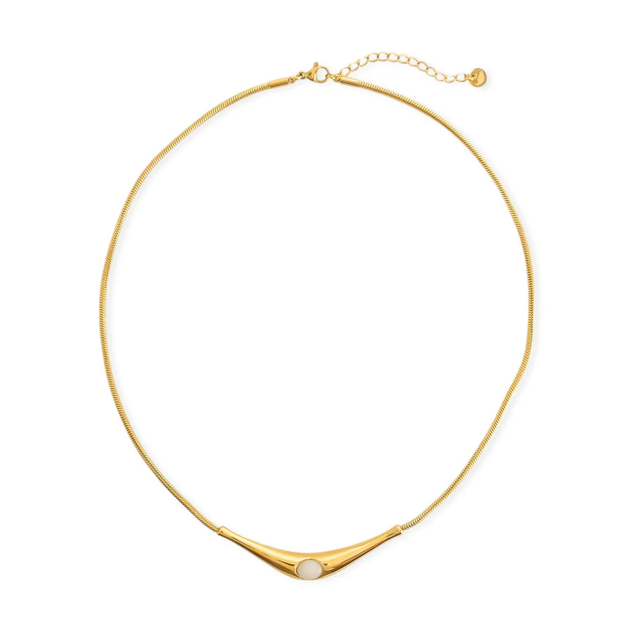 Stone Detail Necklace in Gold