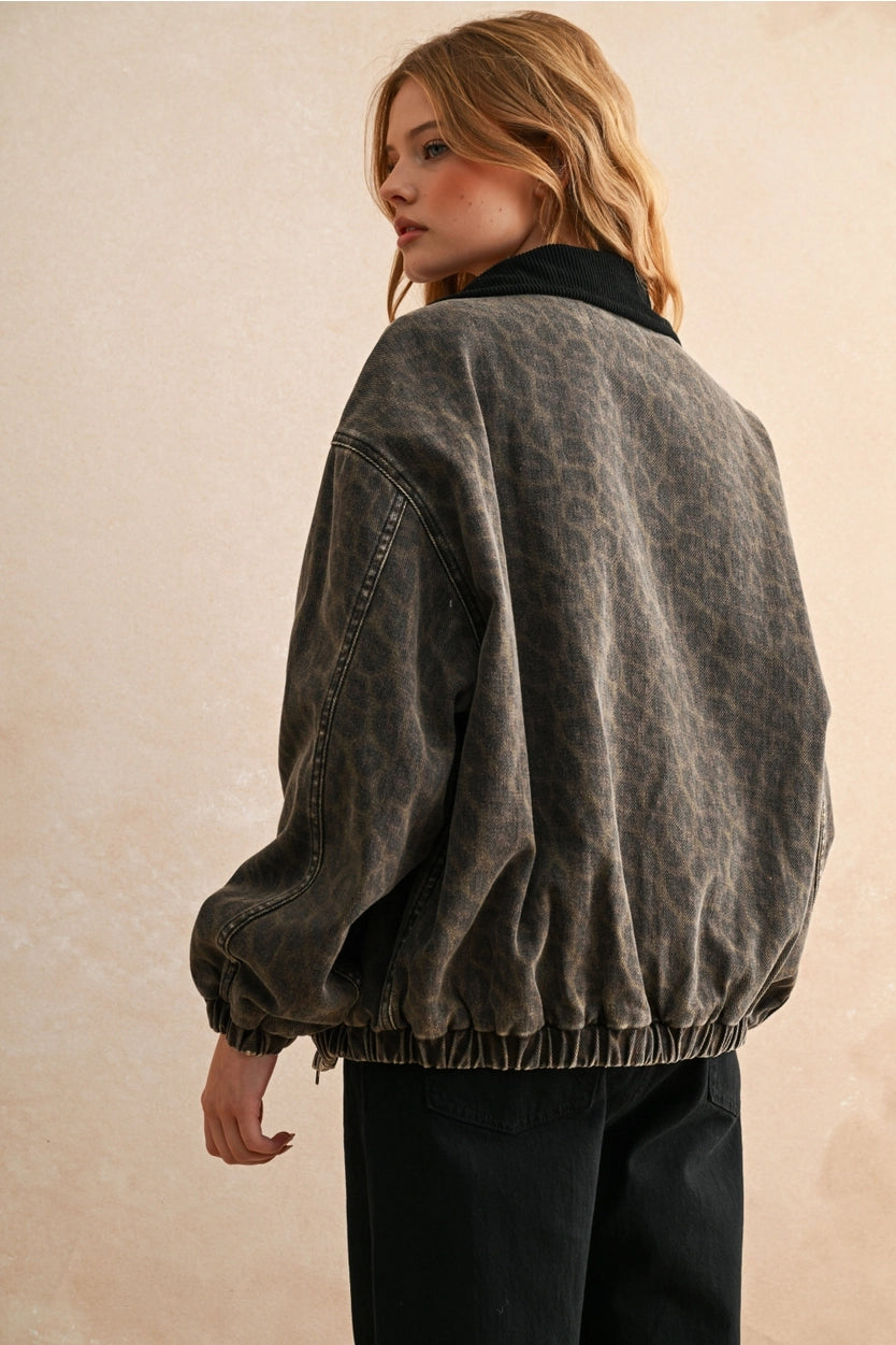 Leopard Bomber Jacket