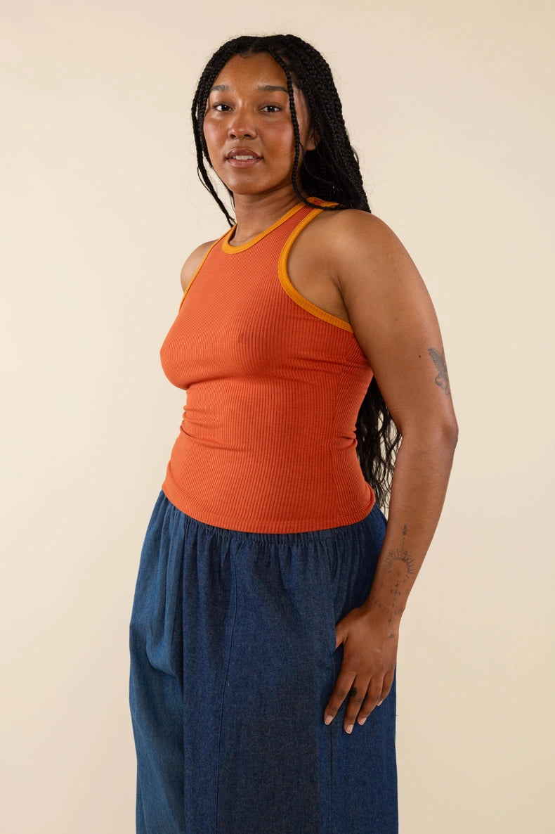 Orange Contrast Tank