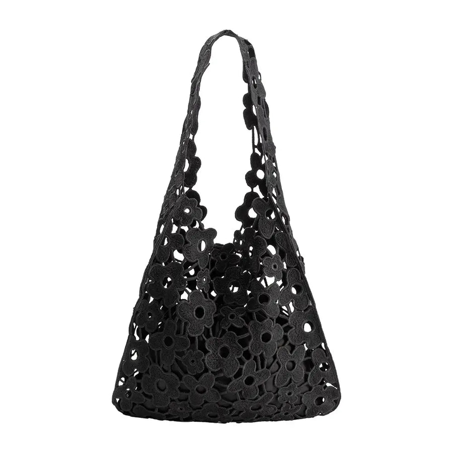 Floral Shoulder Bag in Black