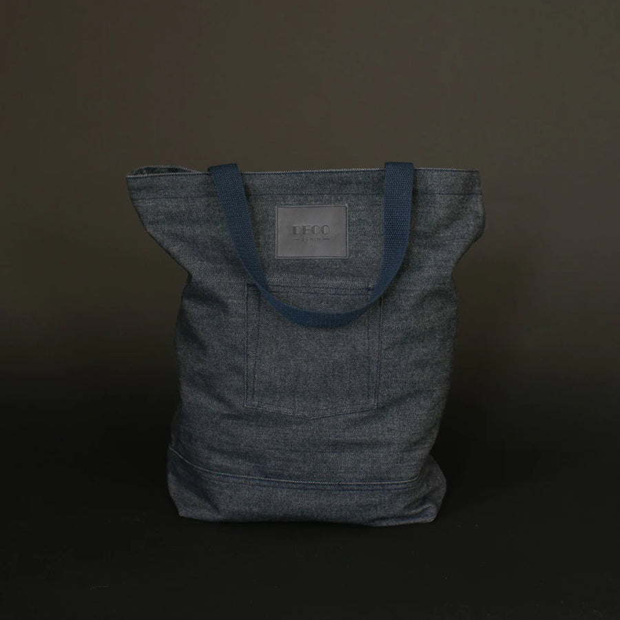 Deco Denim Blue Handle Tote Bag