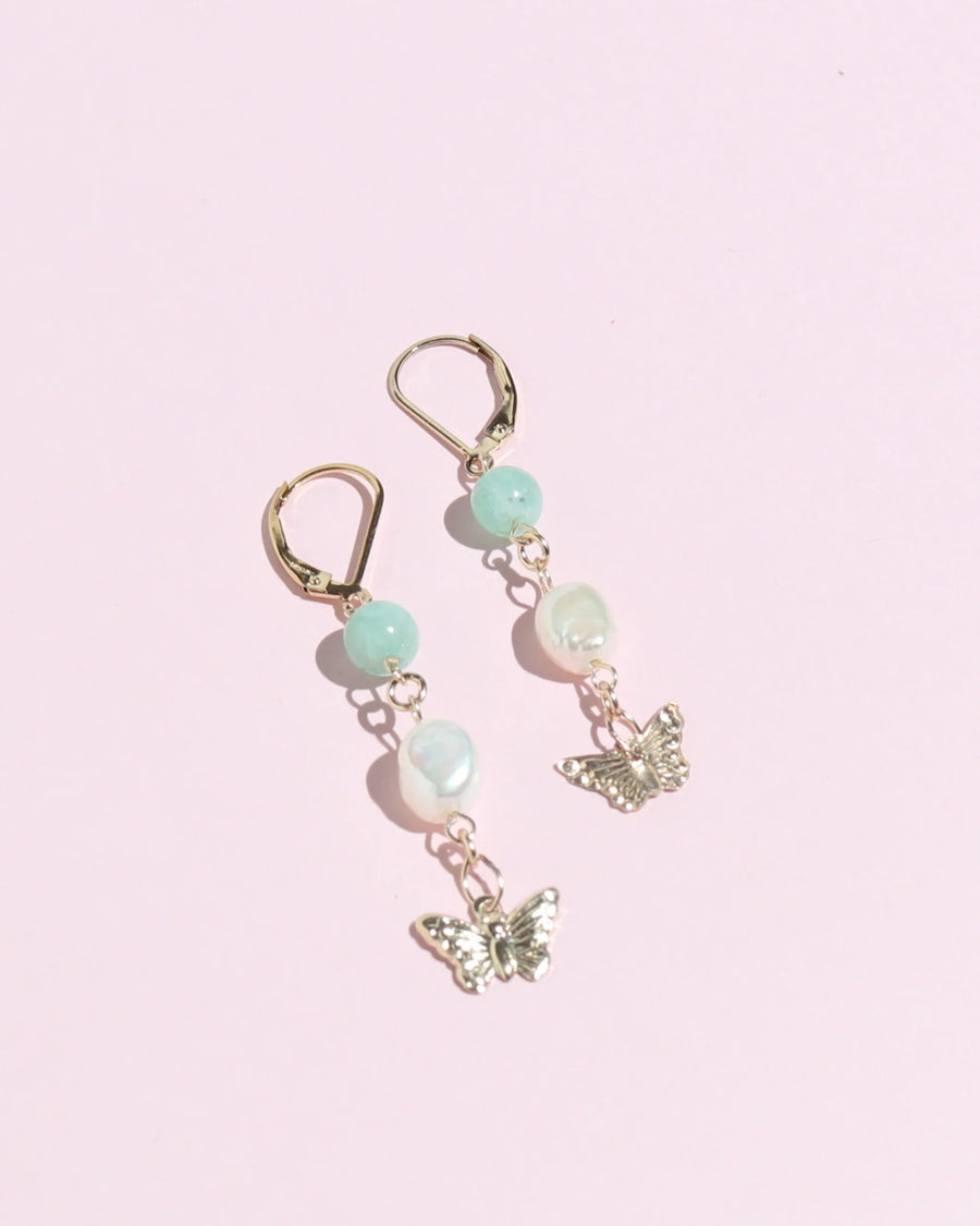 ~ One of a Kind ~ Jade Mariposa Earrings