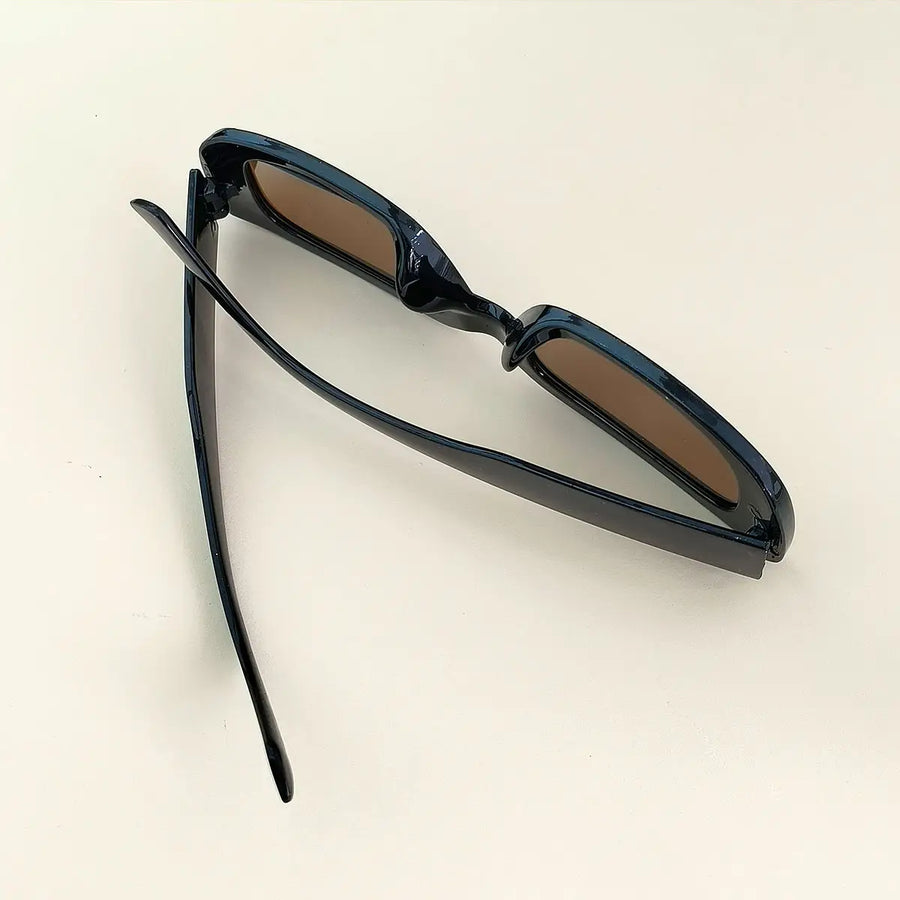 Rectangle Sunglasses in Black and Brown