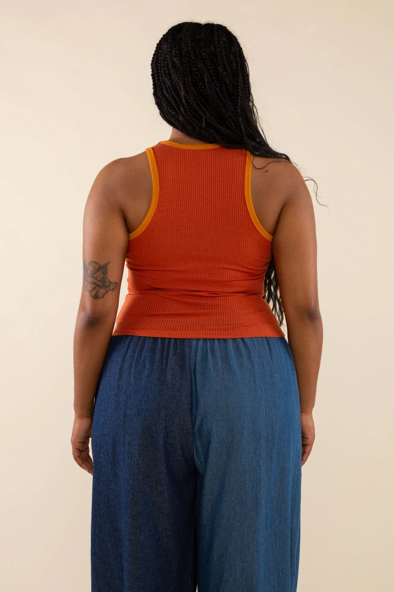 Orange Contrast Tank
