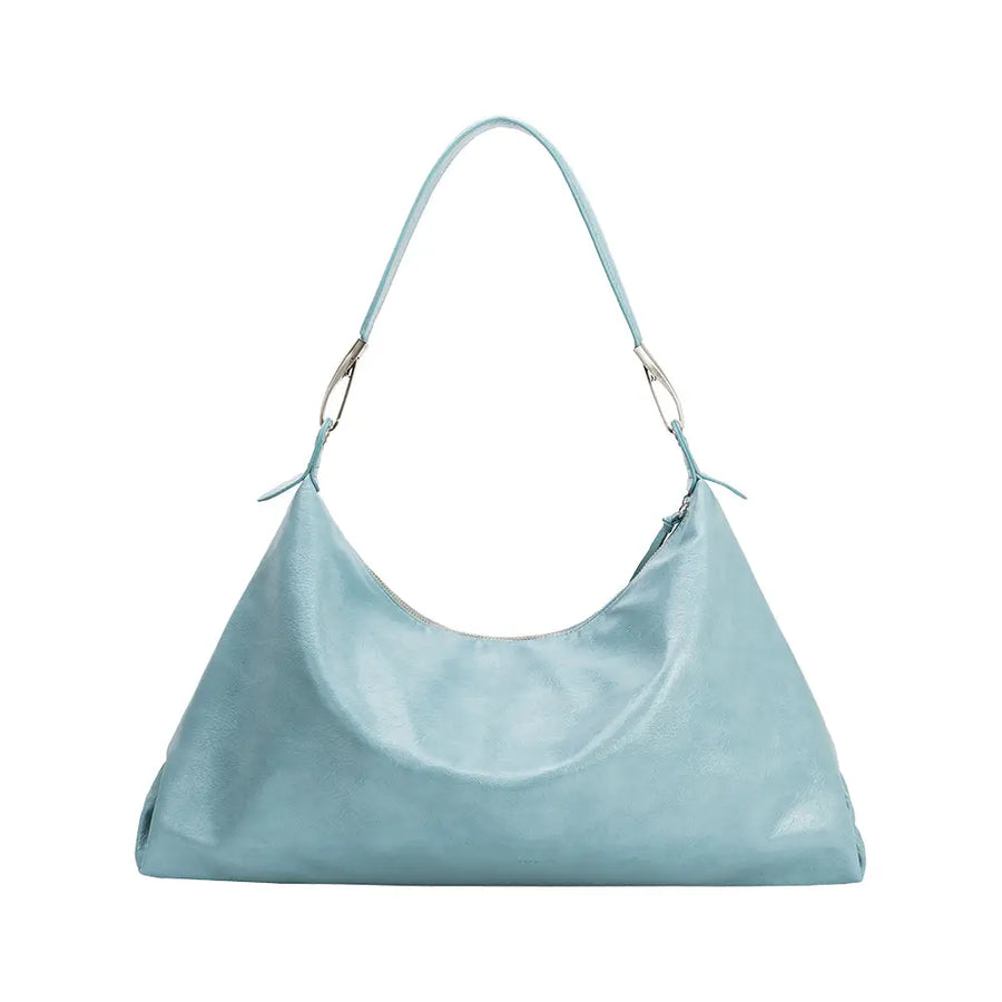 Slouchy Oversized Shoulder Bag in Blue