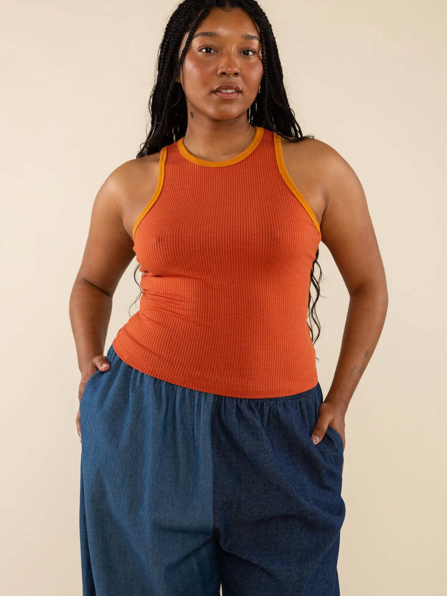 Orange Contrast Tank