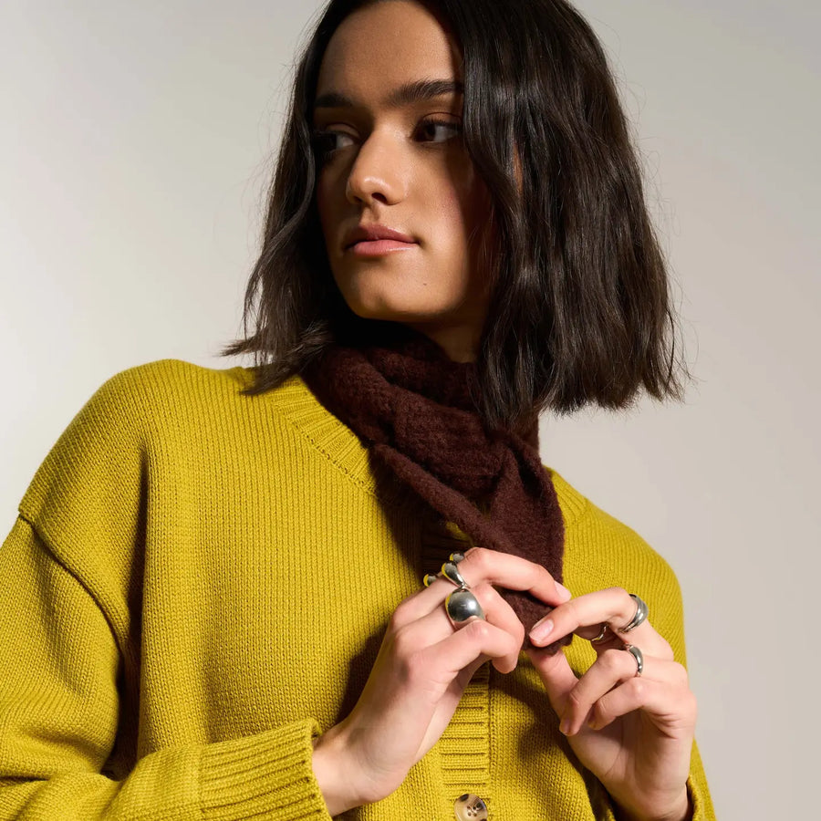 Neck Tie Scarf in Brown