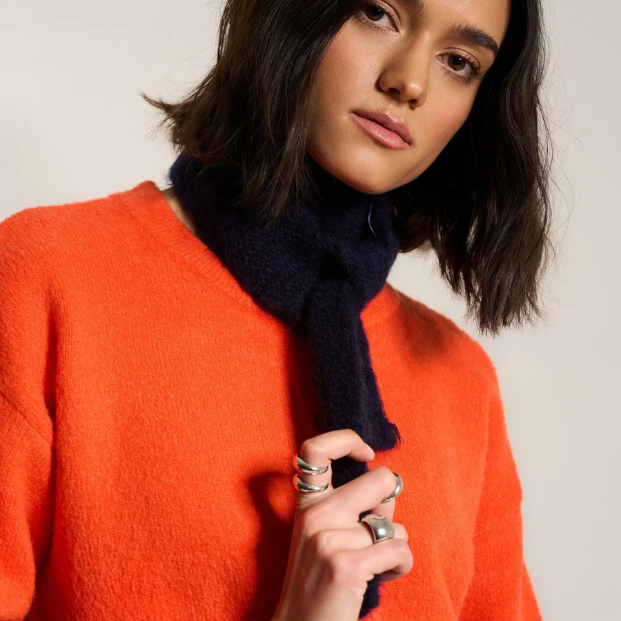 Neck Tie Scarf in Navy