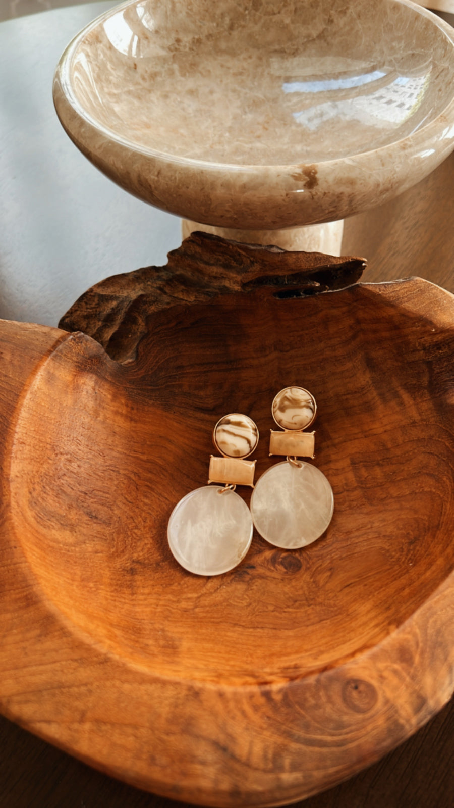 Ivory Marble Earrings