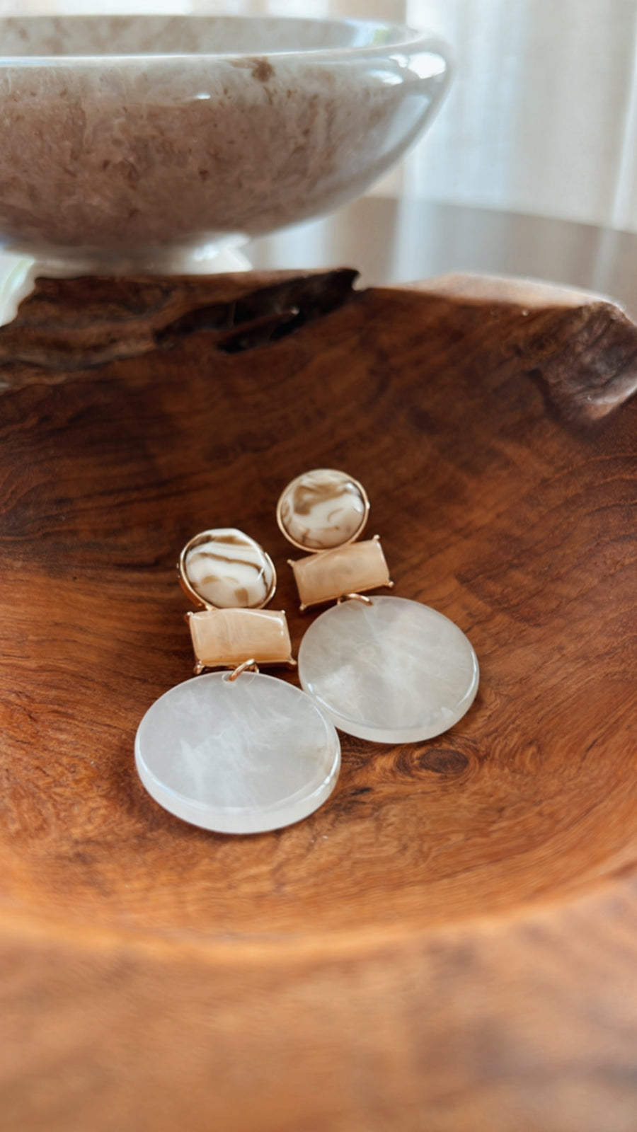 Ivory Marble Earrings