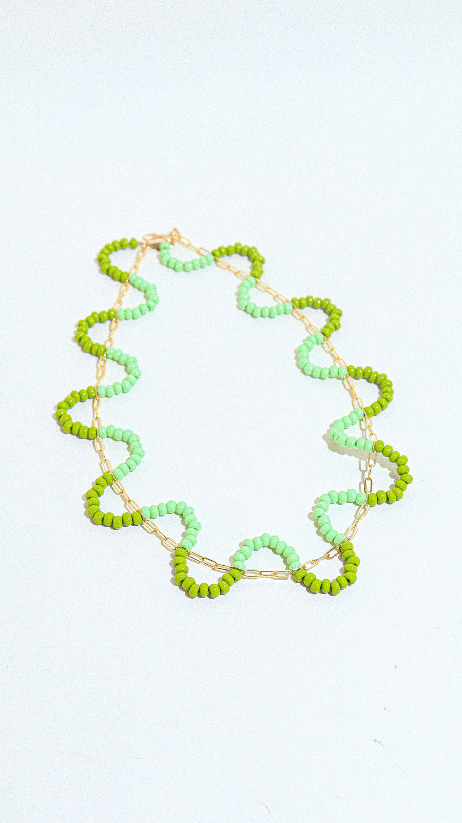 ~ One of a Kind ~ Crinkle Cut Necklace in Green