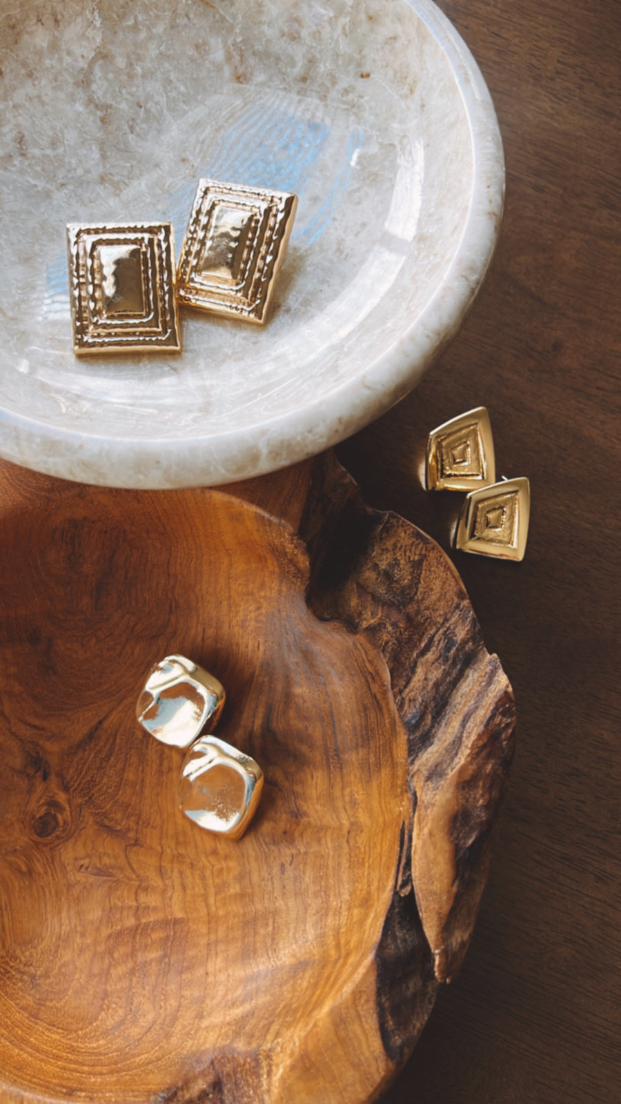 Gold Nugget Stud Earrings