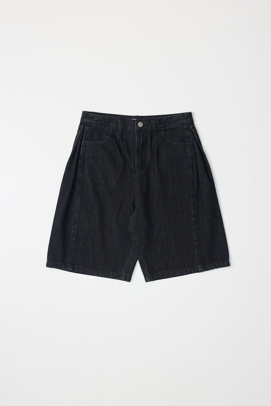 Long Denim Shorts in Black