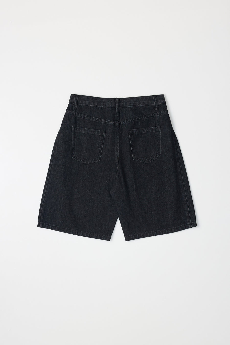 Long Denim Shorts in Black