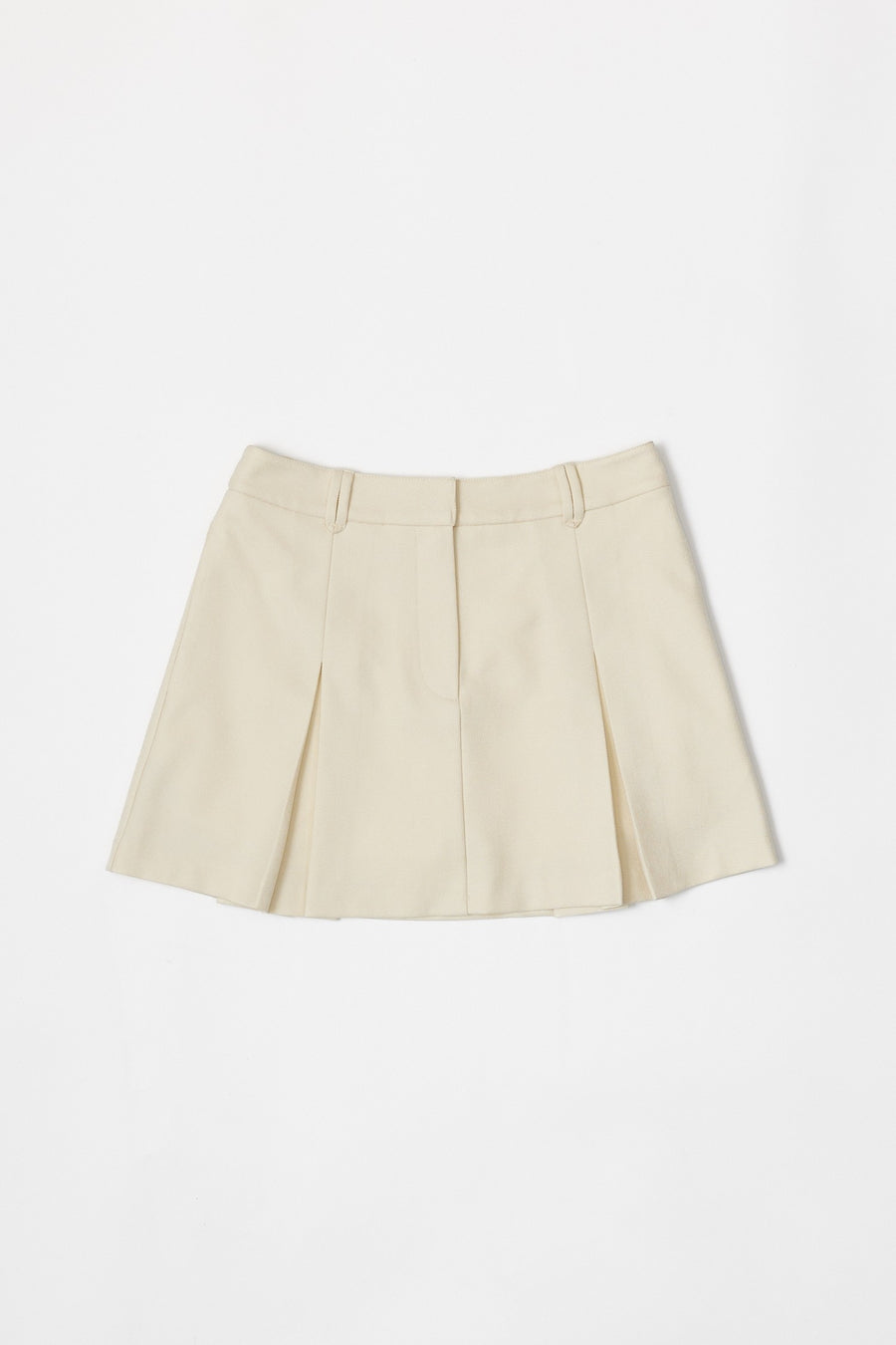 Pleated Mini Skirt in Cream