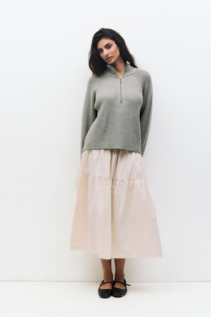 Ribbed Knit Half Zip