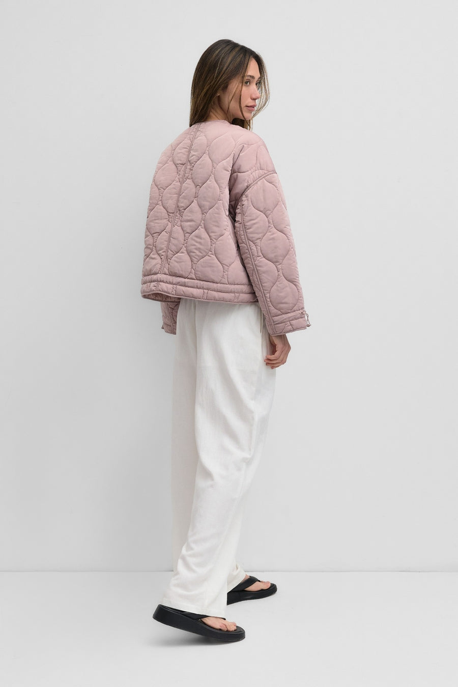 Quilted Jacket in Mauve