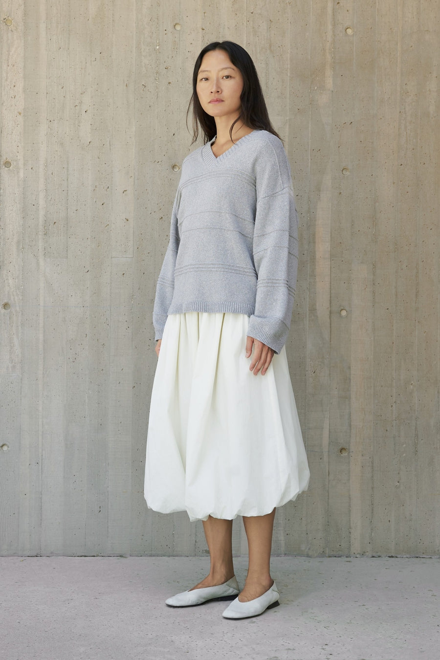 Monotone Textured Sweater in Grey