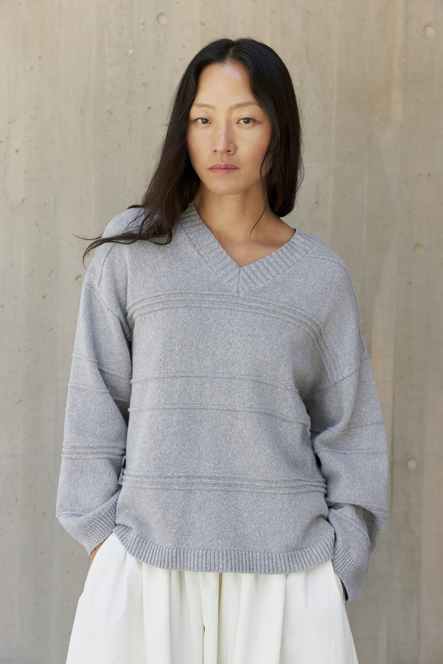 Monotone Textured Sweater in Grey