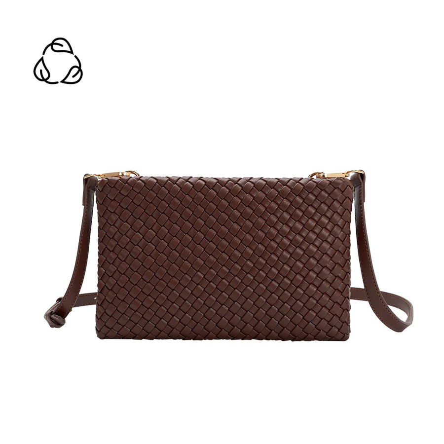 Woven Cross Body Bag in Espresso