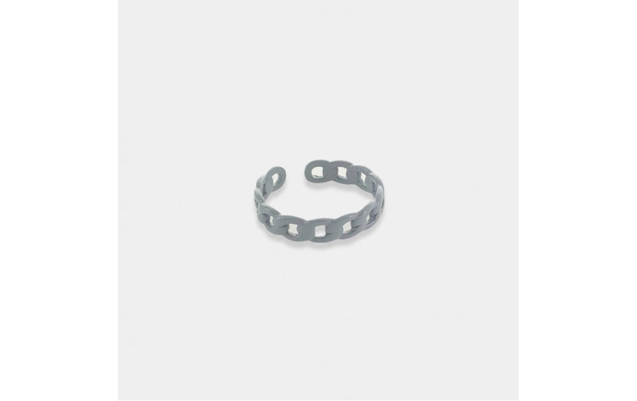Enamel Chain Ring in Grey