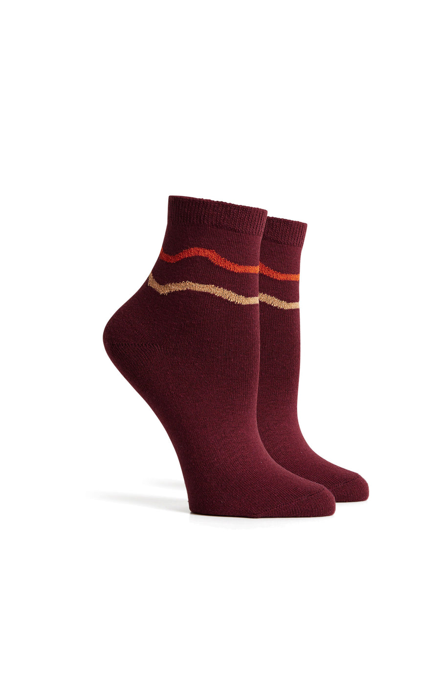 Waved and Confused Socks in Fig