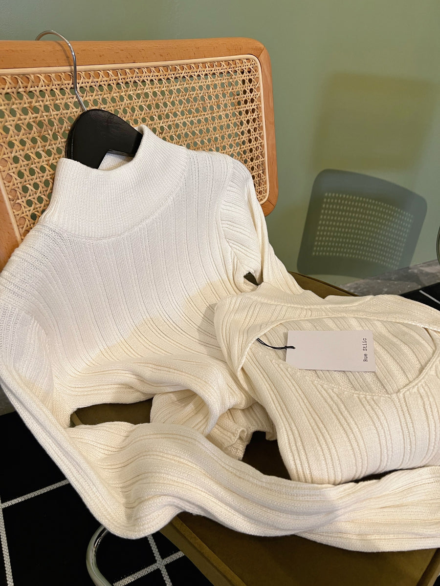 Open Back Sweater in White