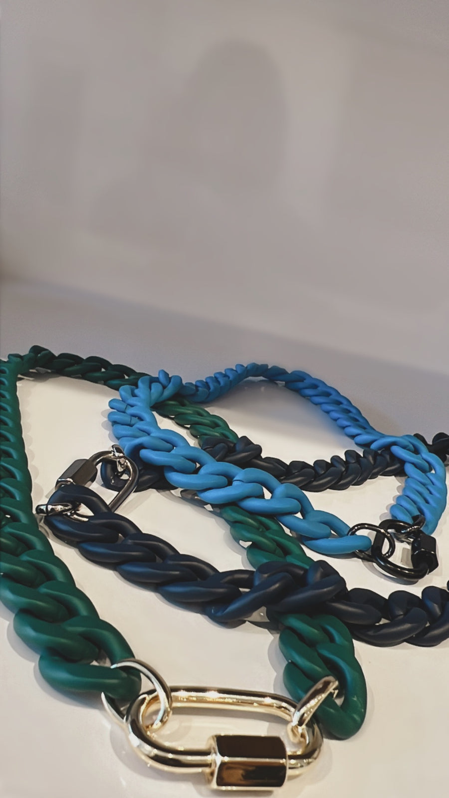 Matte Navy Carabiner Necklace