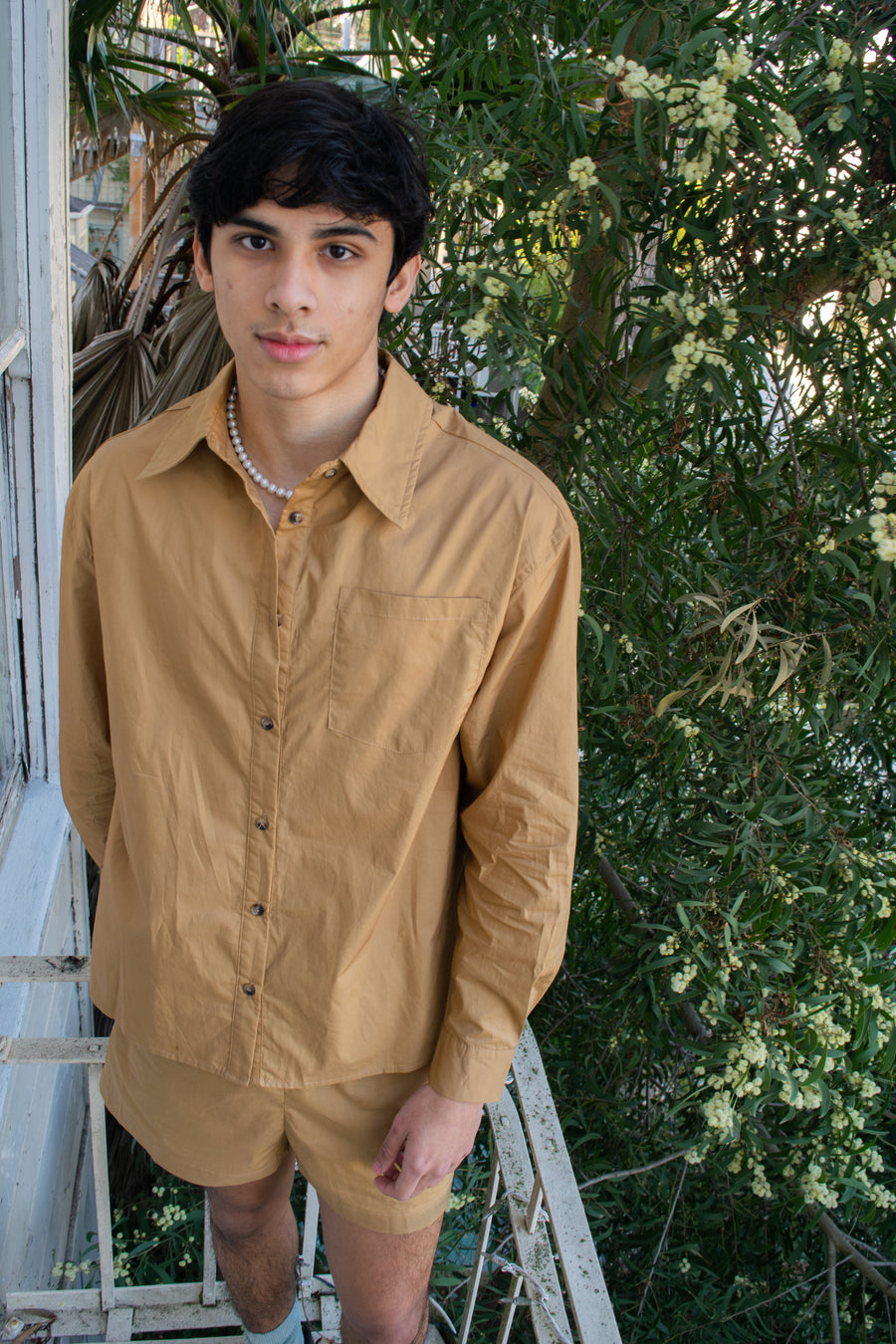Oversized Button Up in Camel