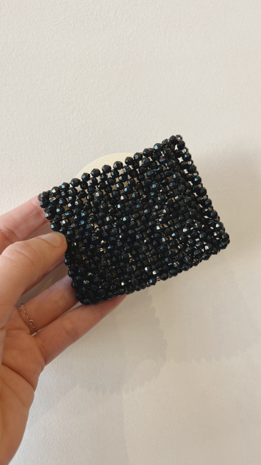 ~ One of a Kind ~ Beaded Card Holder in Black