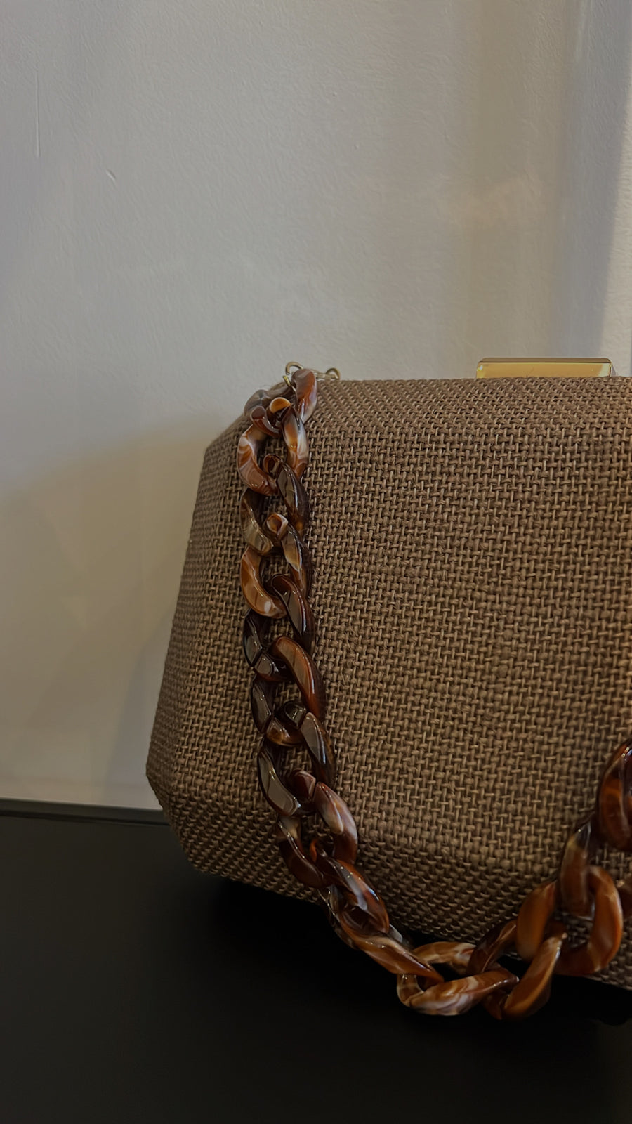 Rowan Chain Handle Bag in Brown