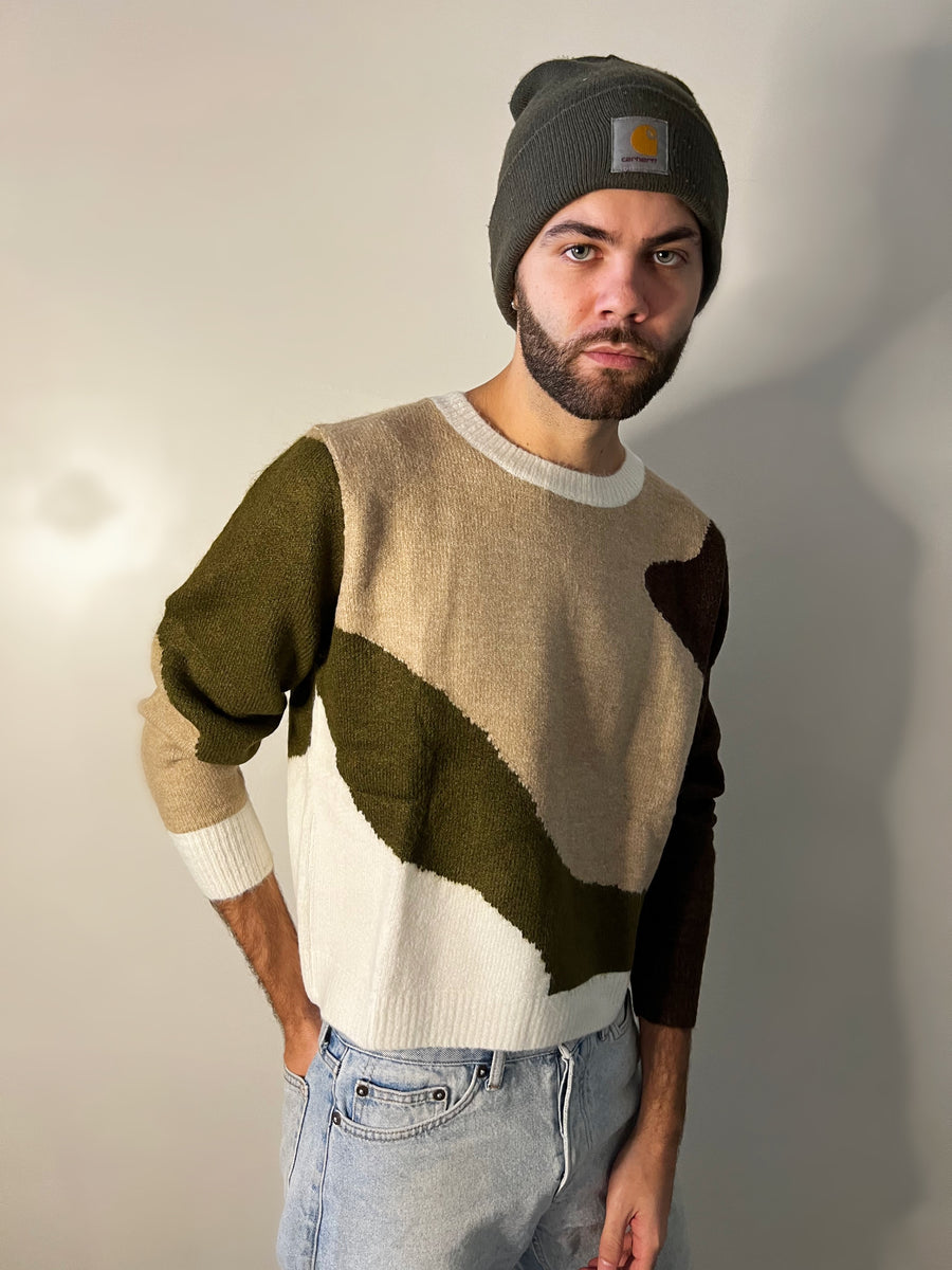 Abstract Sweater in Olive