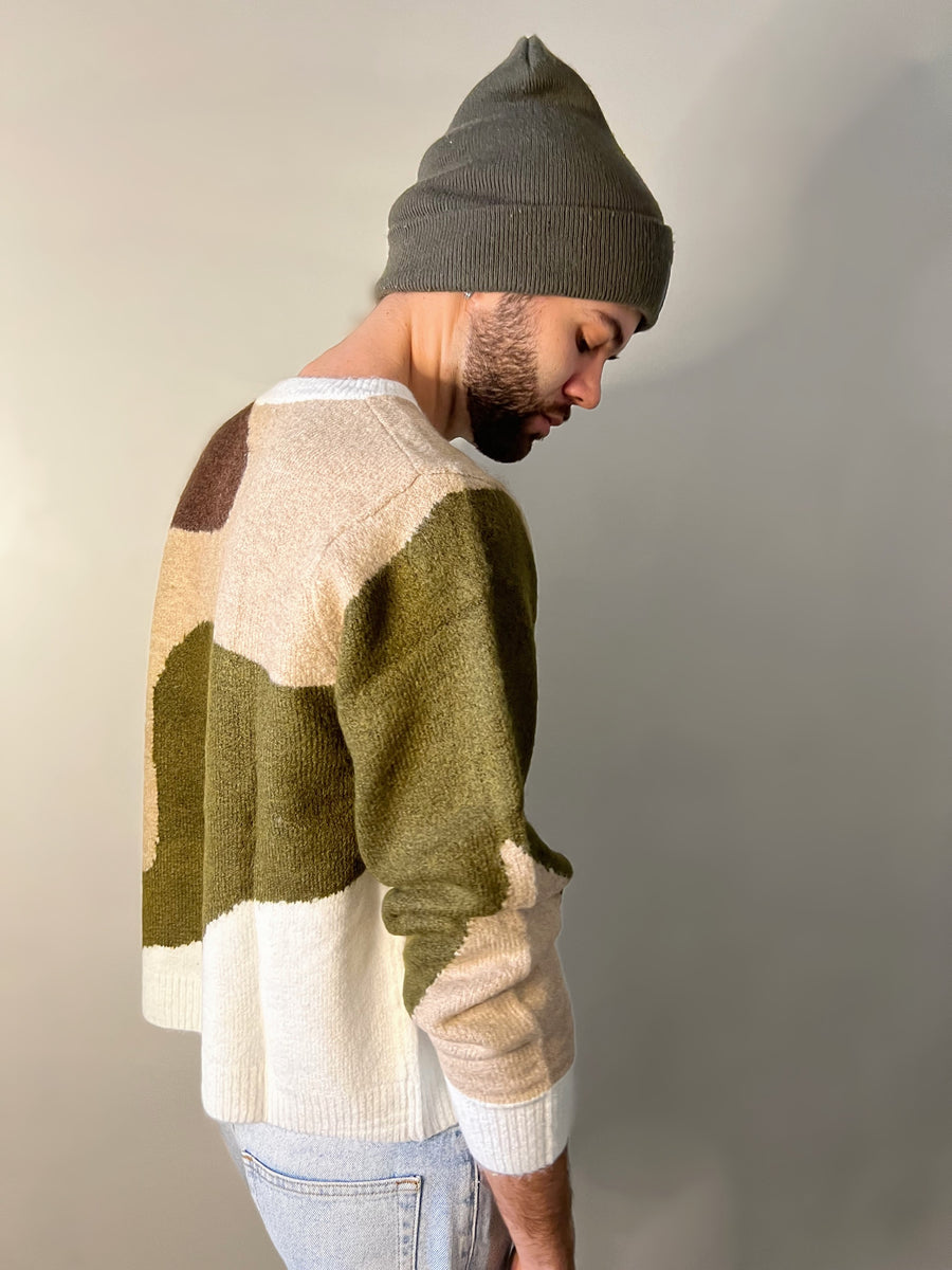 Abstract Sweater in Olive