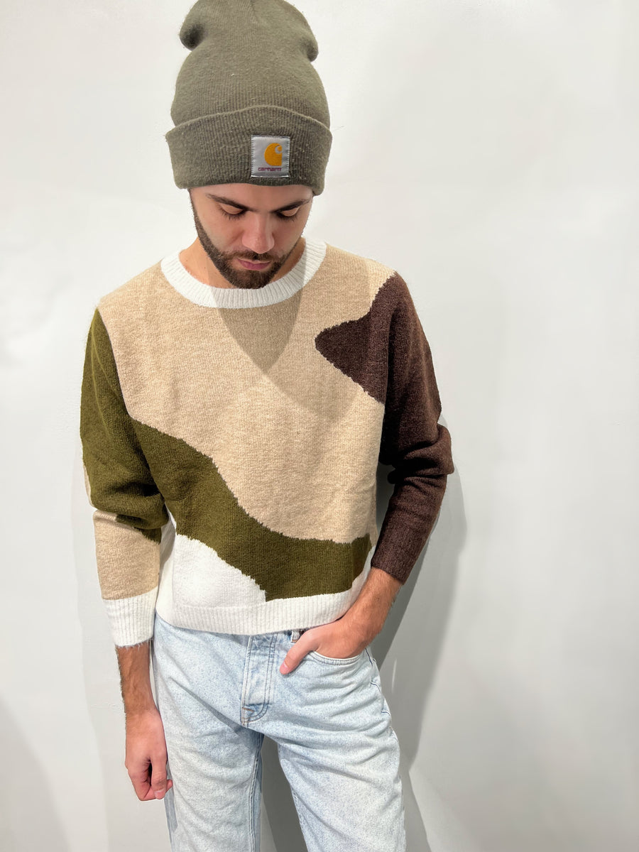 Abstract Sweater in Olive