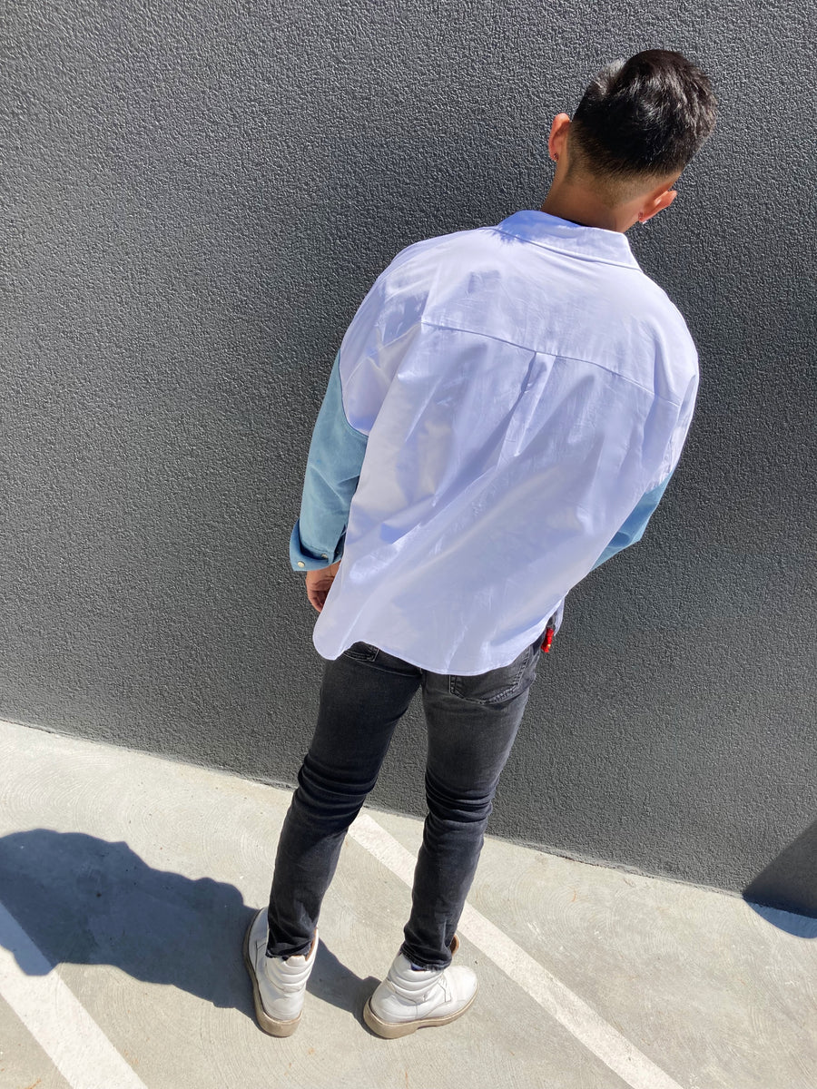 Denim Sleeve Button Up